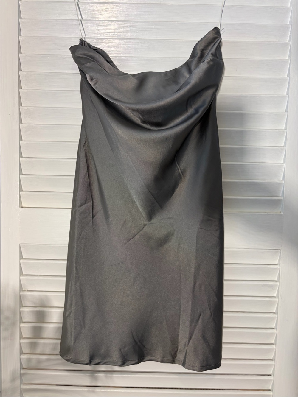 NWT Grey Princess Polly Satin Cowl Mini Slip Dress with Tie Back